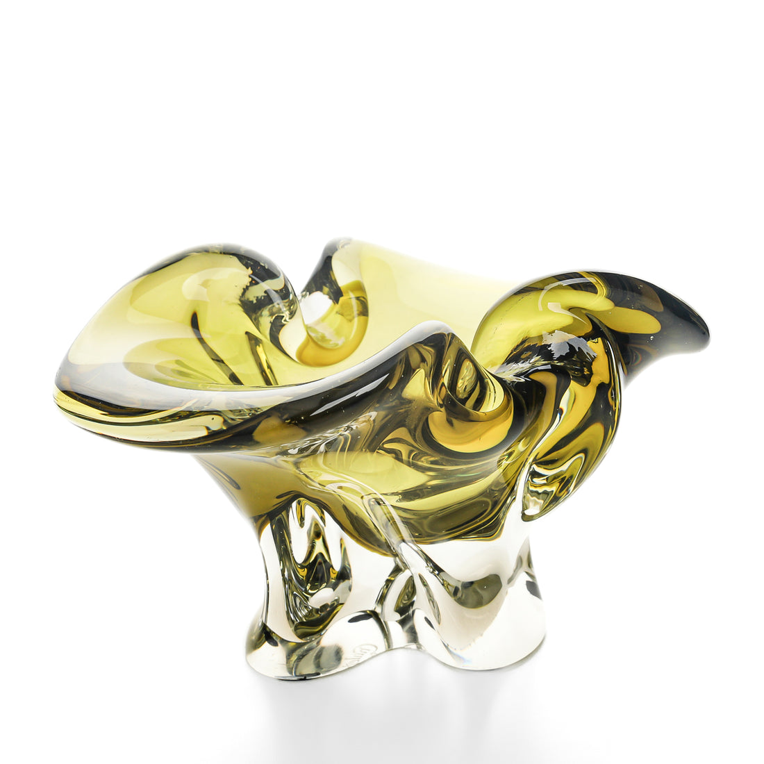 CHALET Free Form Art Glass Ashtray
