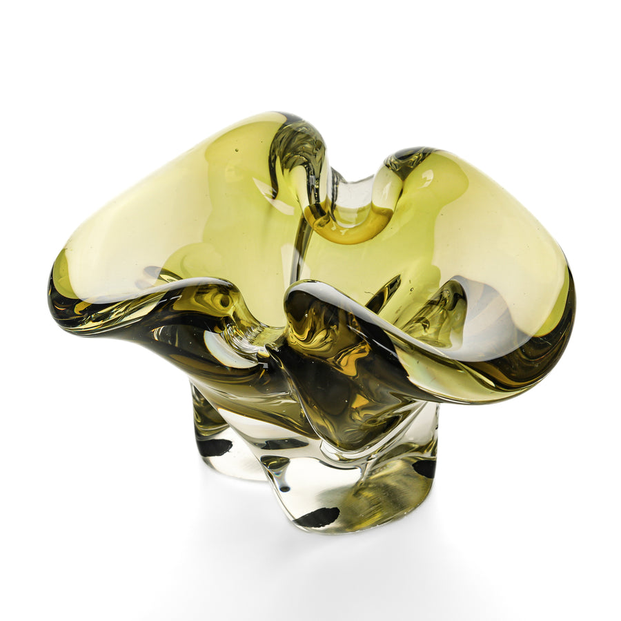 CHALET Free Form Art Glass Ashtray