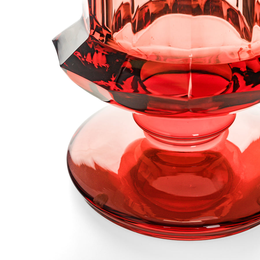 MOSER Gloria Gold Band Red Crystal Vase