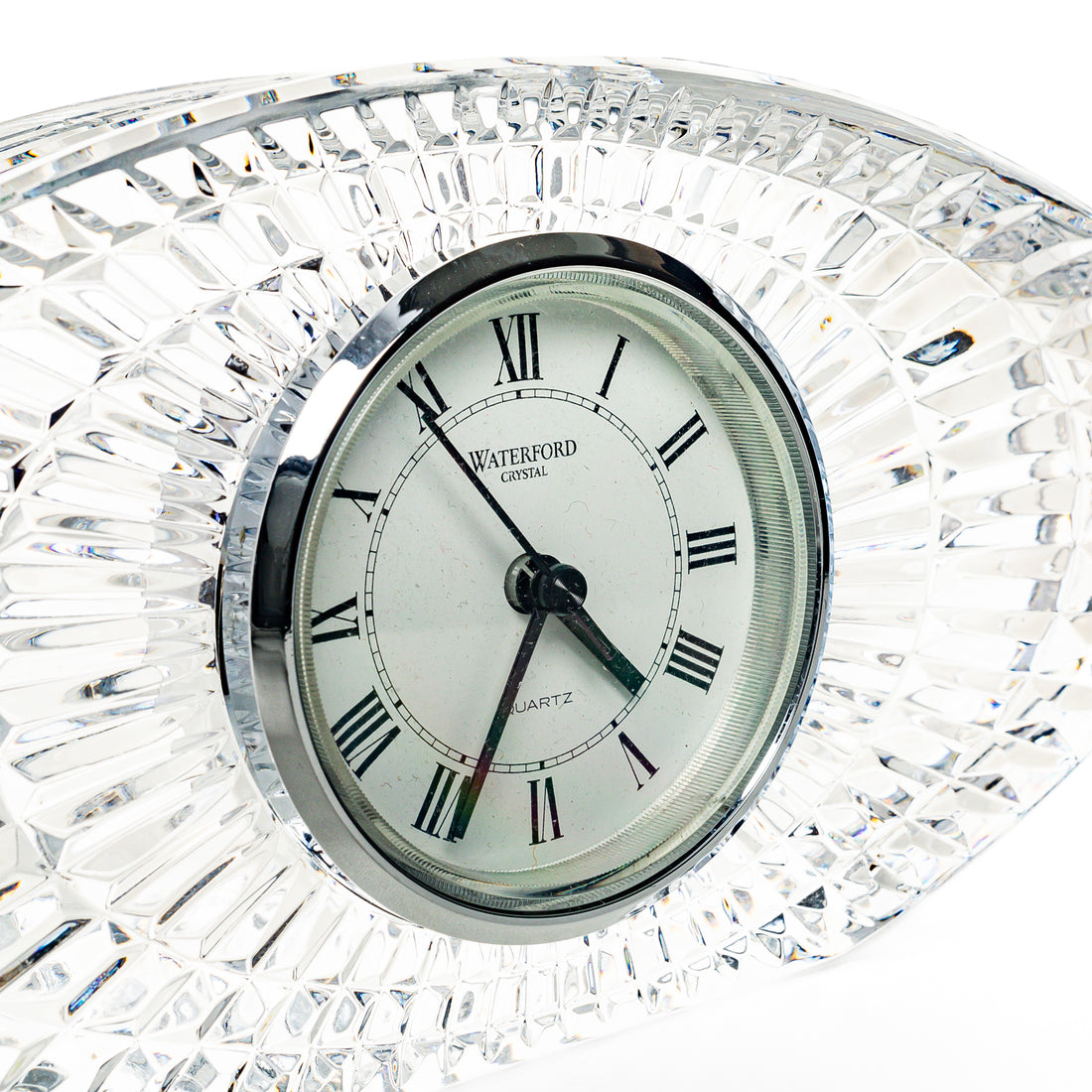 WATERFORD Crystal Oval Desk Clock