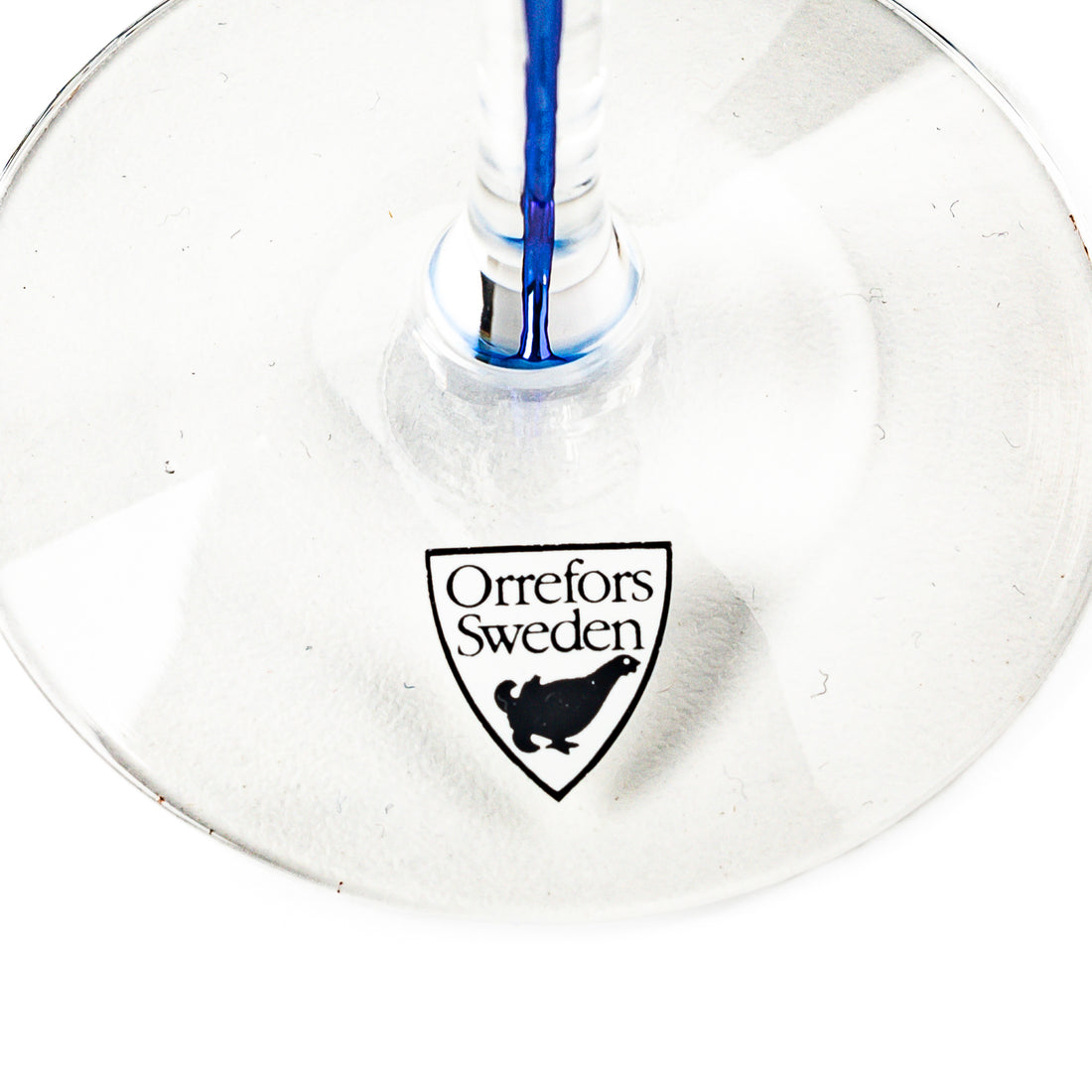 ORREFORS Intermezzo Blue Champagne Flutes Set Of 6