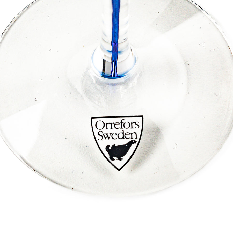 ORREFORS Intermezzo Blue Champagne Flutes Set Of 6