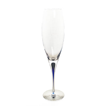 ORREFORS Intermezzo Blue Champagne Flutes Set Of 6