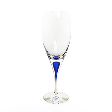 ORREFORS Intermezzo Blue Claret Wine Glasses Set Of 4