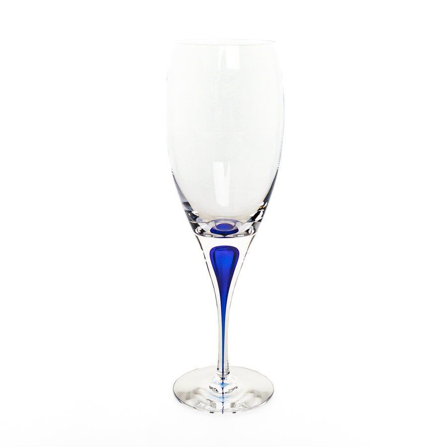 ORREFORS Intermezzo Blue Claret Wine Glasses Set Of 4