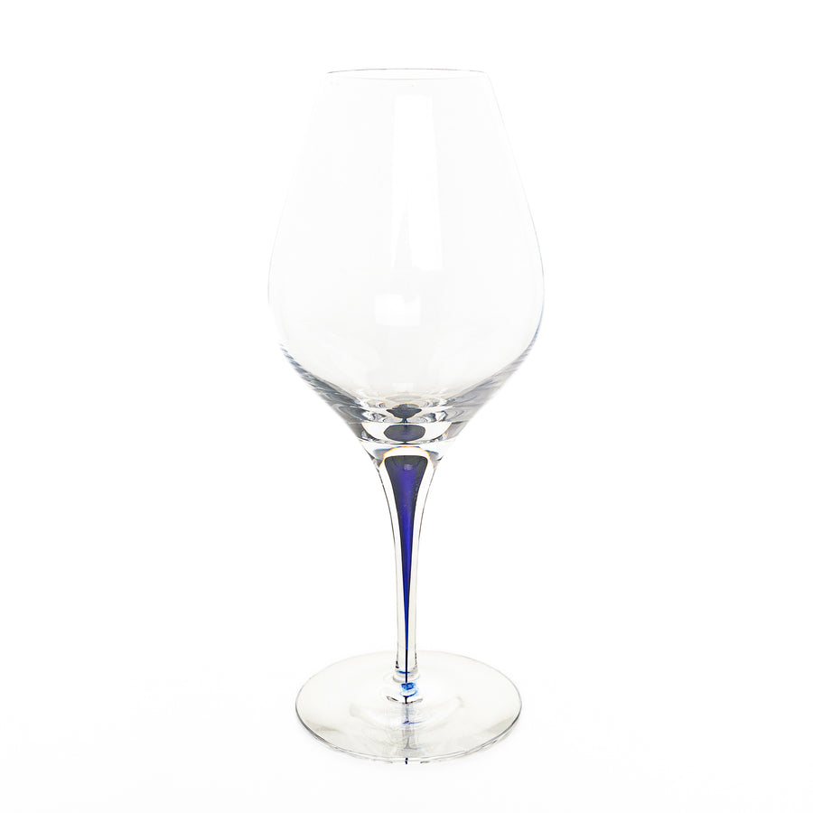 ORREFORS Intermezzo Blue Aroma Wine Glasses Set Of 4