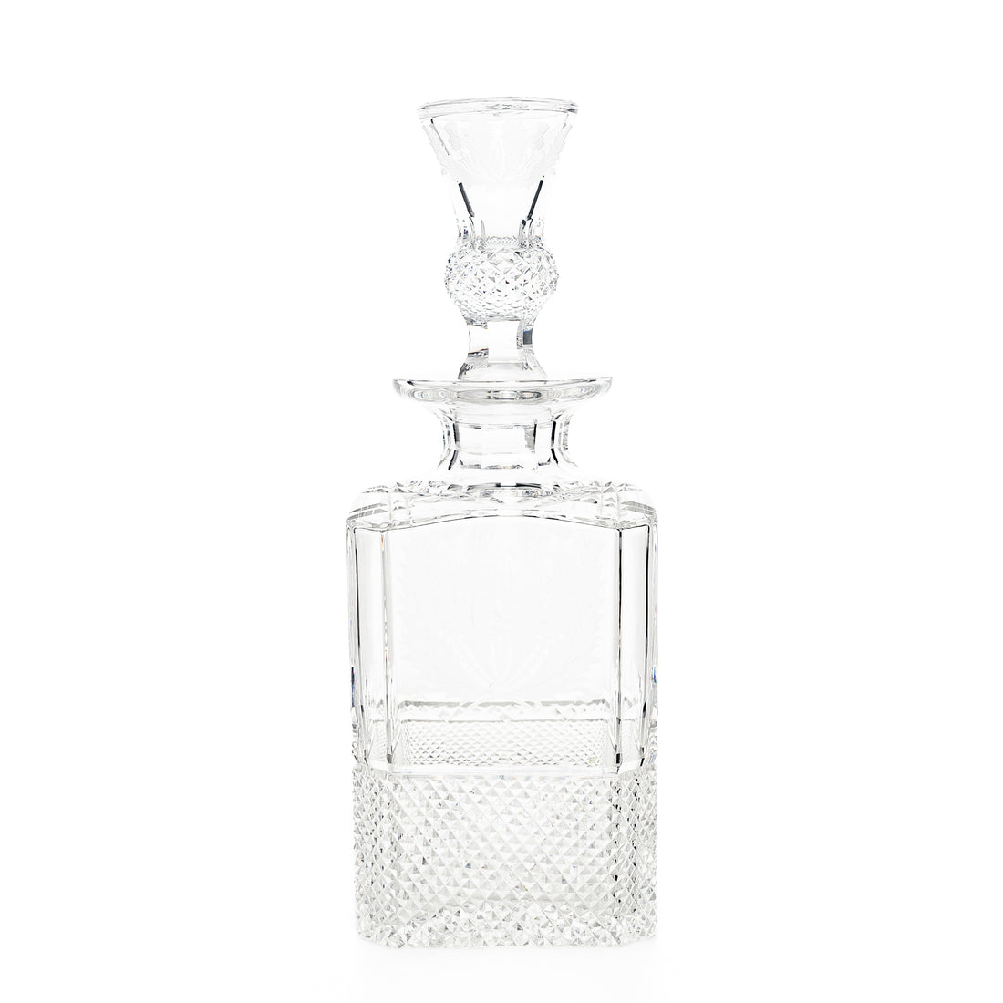 EDINBURGH CRYSTAL Thistle Square Spirit Decanter And Stopper