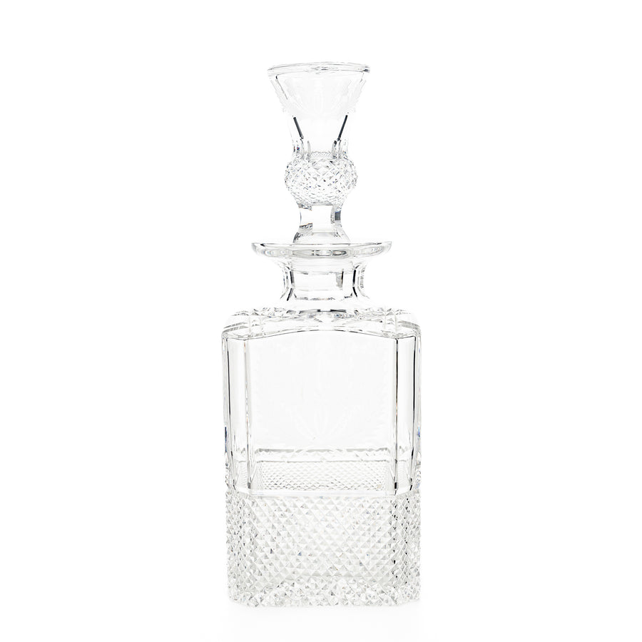 EDINBURGH CRYSTAL Thistle Square Spirit Decanter And Stopper