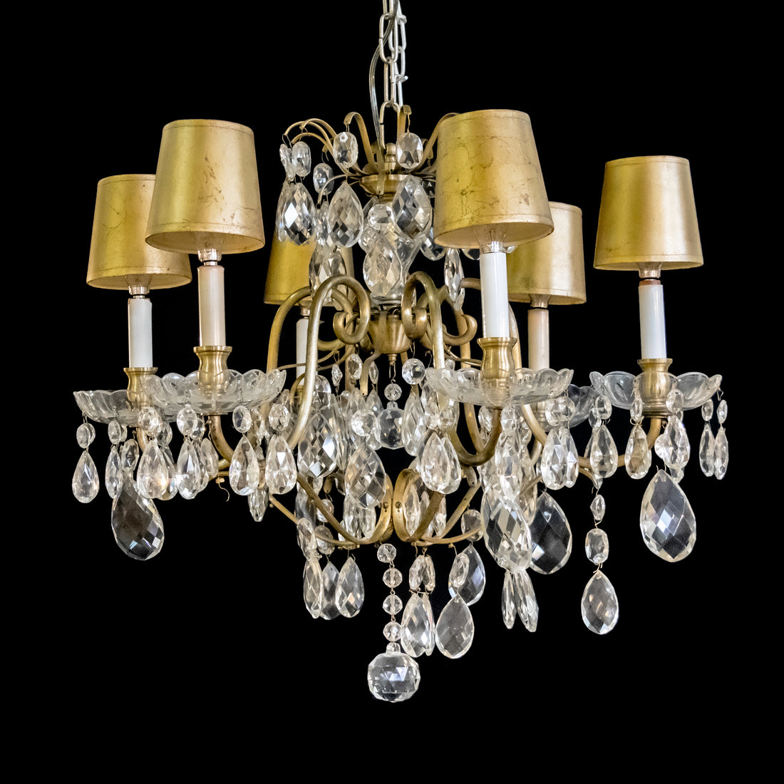 Crystal 6-Light Metal Frame Chandelier
