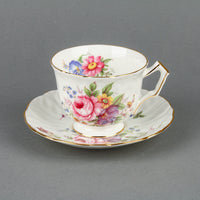 AYNSLEY Hand-Painted Floral Spray Cup & Saucer