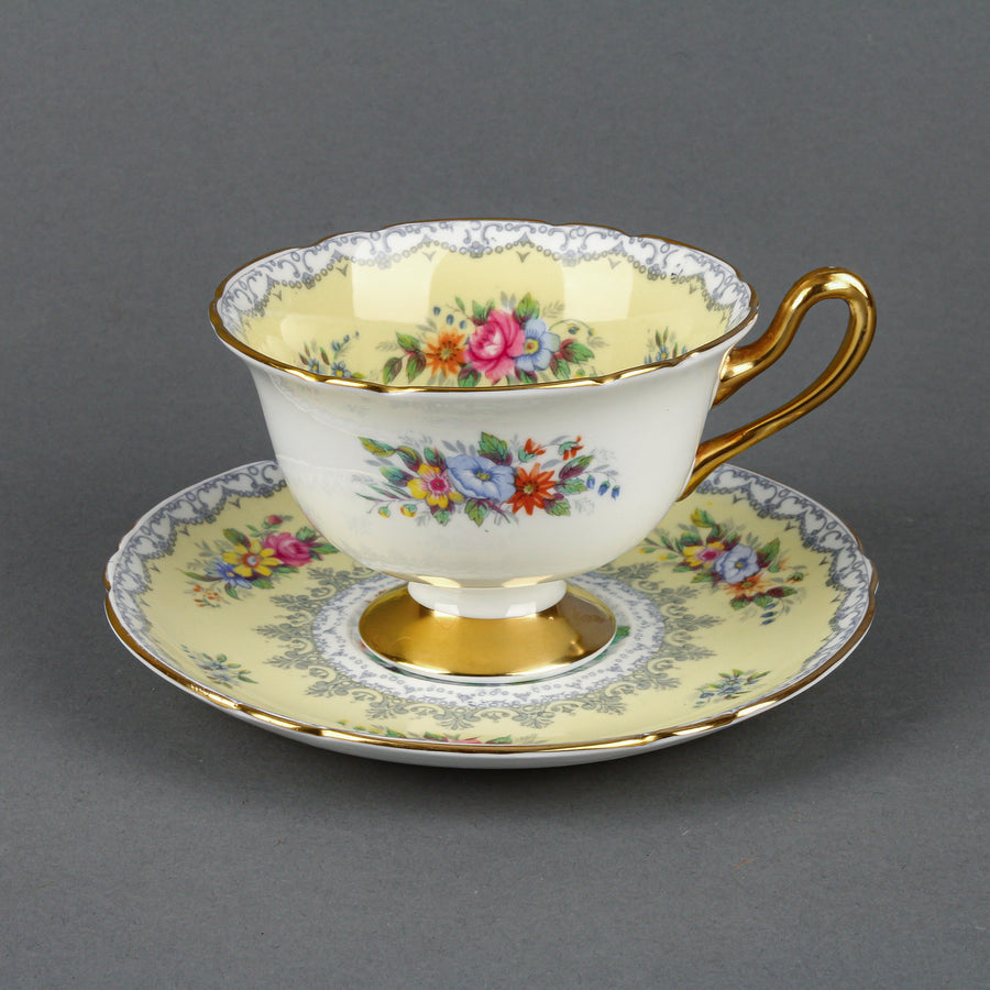 SHELLEY Crochet Hand-Painted Floral Cup & Saucer