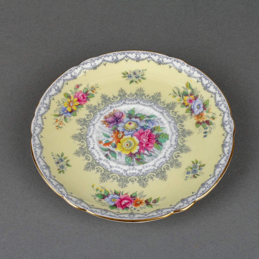 SHELLEY Crochet Hand-Painted Floral Cup & Saucer