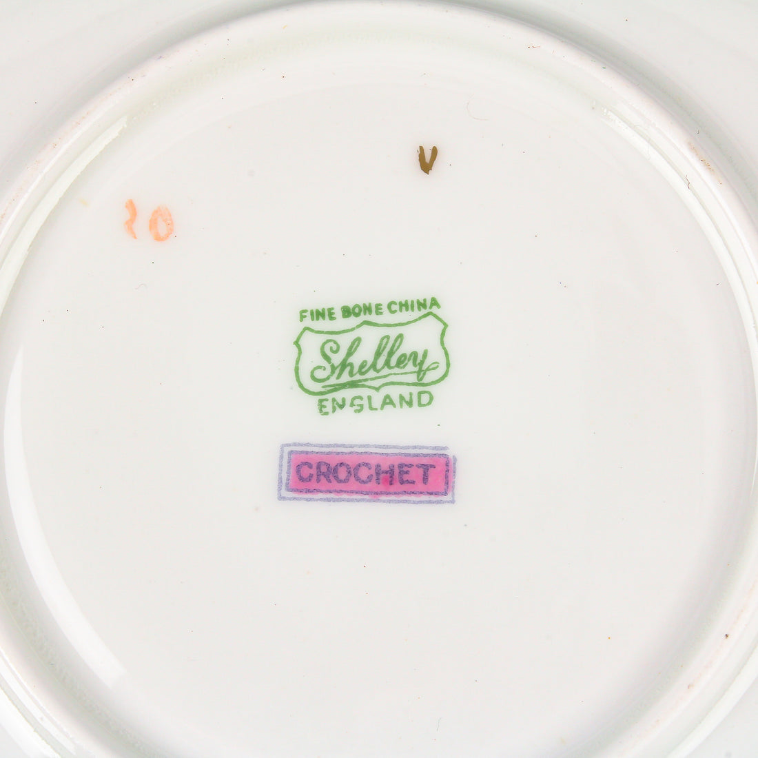 SHELLEY Crochet Hand-Painted Floral Cup & Saucer