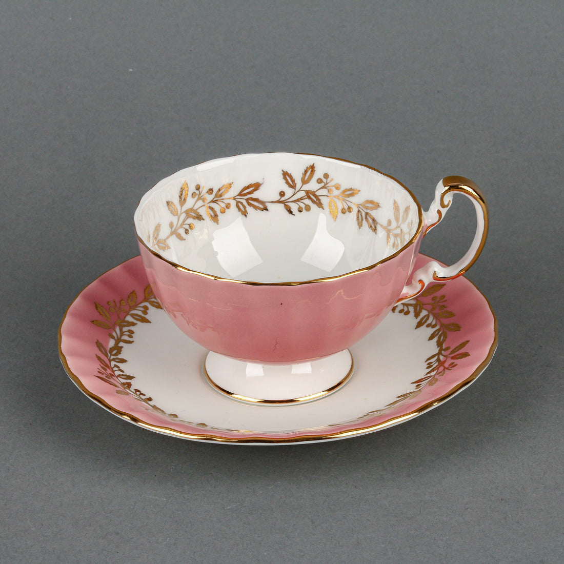AYNSLEY Hand-Painted Floral Centre Cup & Saucer