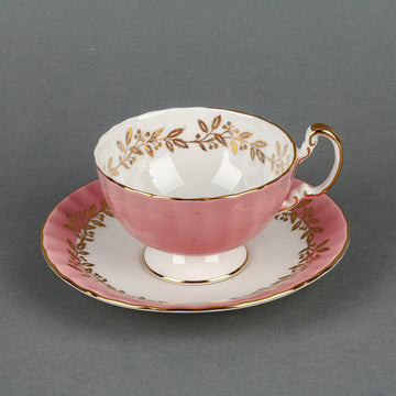 AYNSLEY Hand-Painted Floral Centre Cup & Saucer