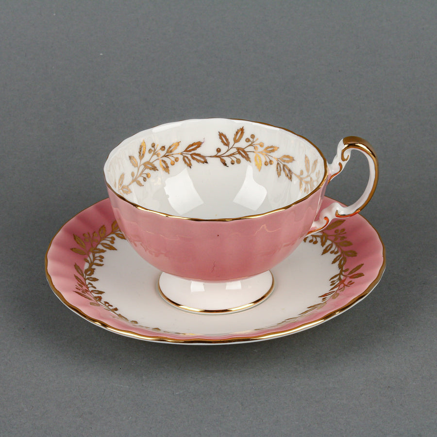 AYNSLEY Hand-Painted Floral Centre Cup & Saucer