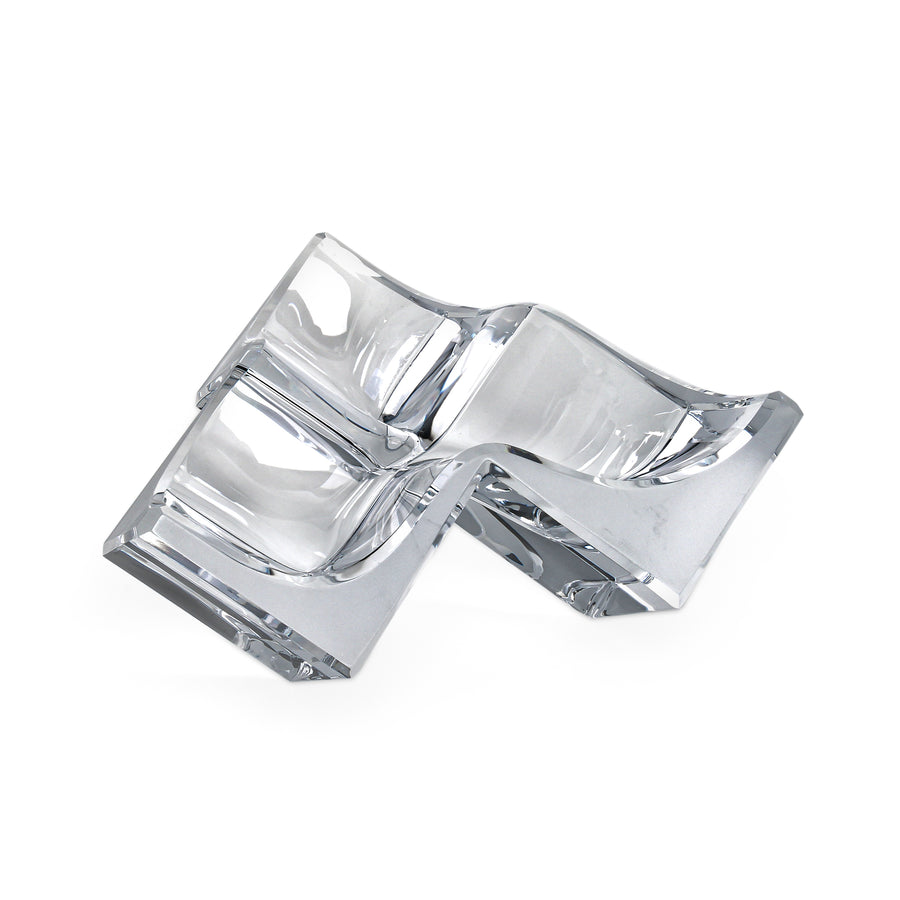 DAUM Crystal Cube Vide Poche Bowl