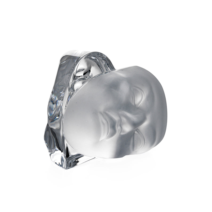DAUM Crystal Face Mask Paperweight