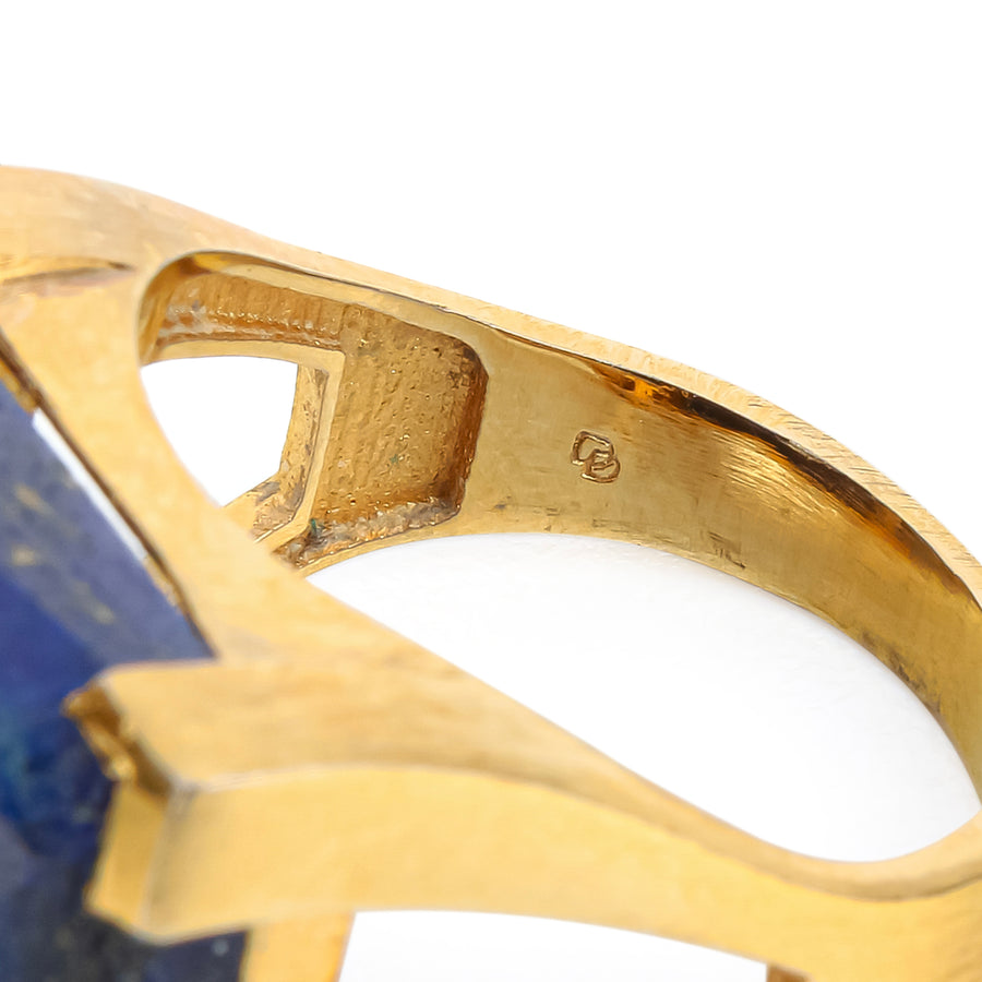 DEAN DAVIDSON Gold Tone Lapis Lazuli Plaza Ring