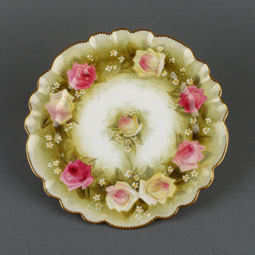 GEORGE JONES Hand-Painted Rose A4314 Dessert Plates - Set of 10