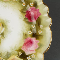 GEORGE JONES Hand-Painted Rose A4314 Dessert Plates - Set of 10