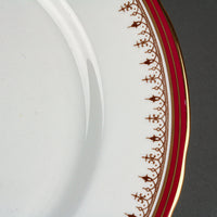 AYNSLEY Durham Maroon Dinner Plates - Set of 8