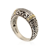 EFFY Sterling Silver 18K Balissima Diamond Band Ring