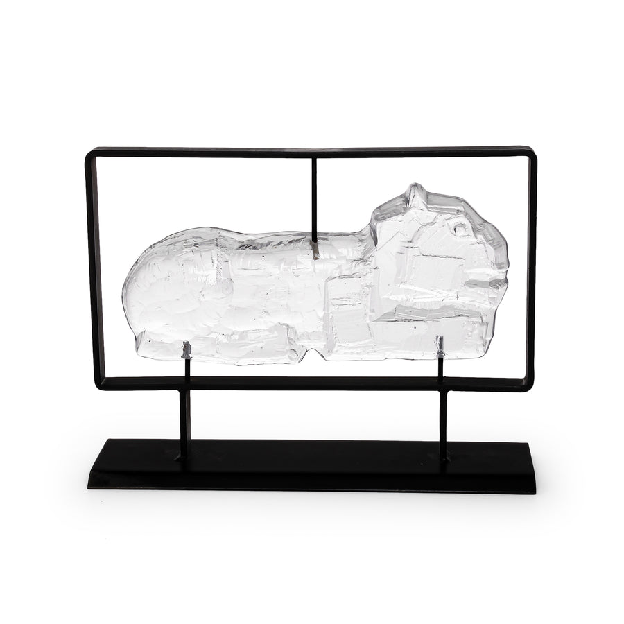 ERIK HÖGLUND For BODA Glass Relief Sculpture in Iron Frame