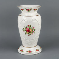 ROYAL ALBERT Old Country Roses Embossed Basketweave Cameo Vase