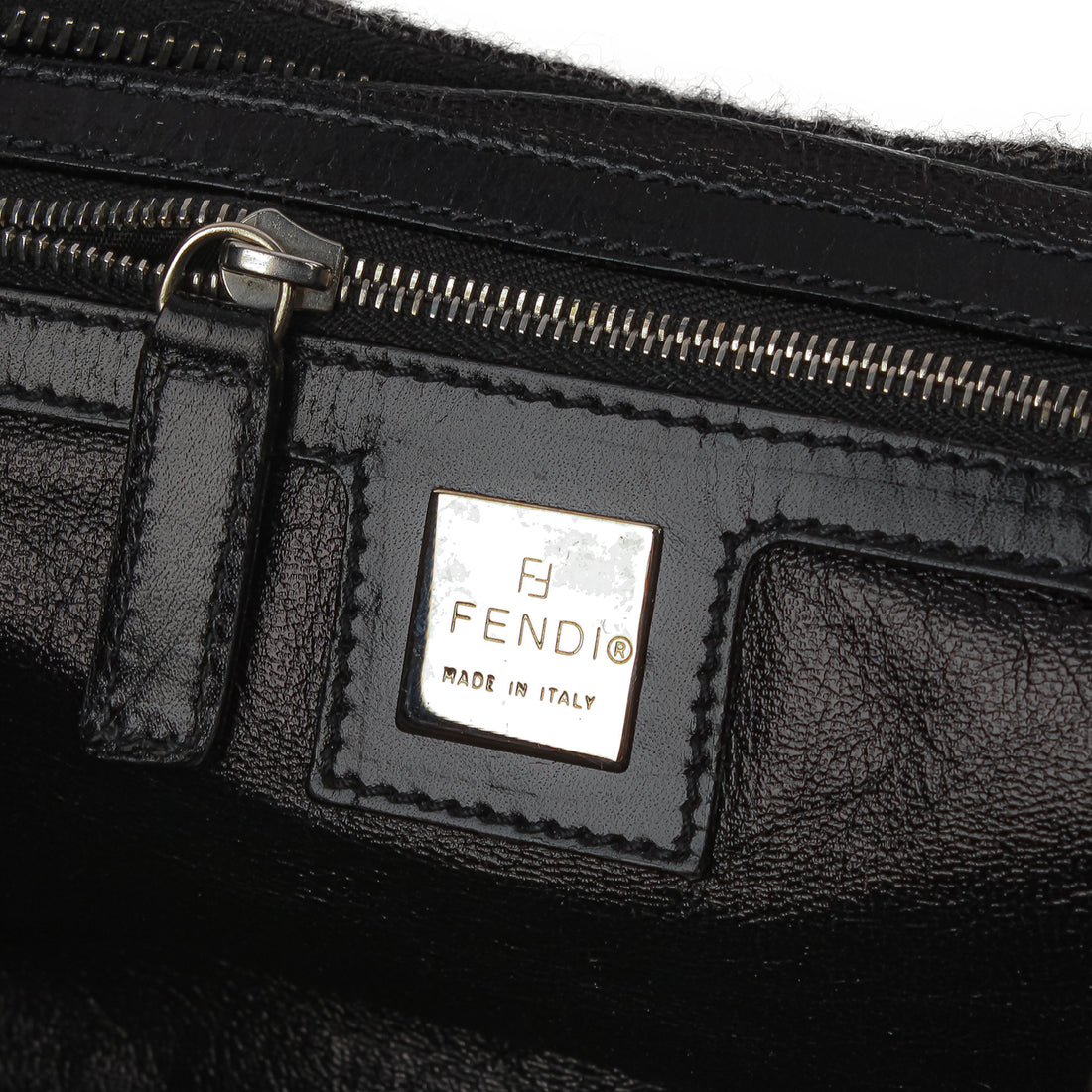 FENDI FF Wool Hobo Shoulder Bag - Grey