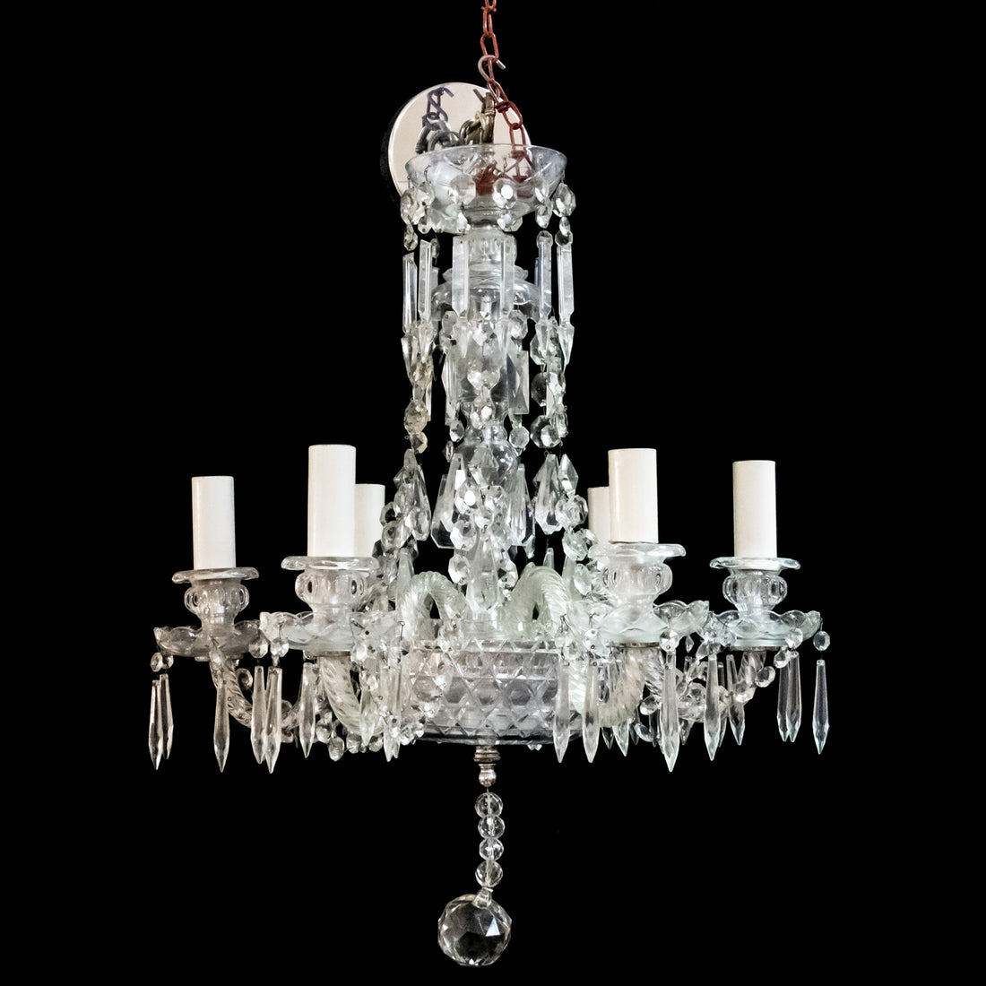 FIXTURELITE Vintage 6-Light Crystal Chandelier