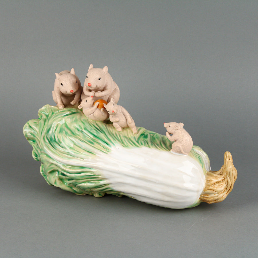 SHIWAN Mice on Cabbage Figurine