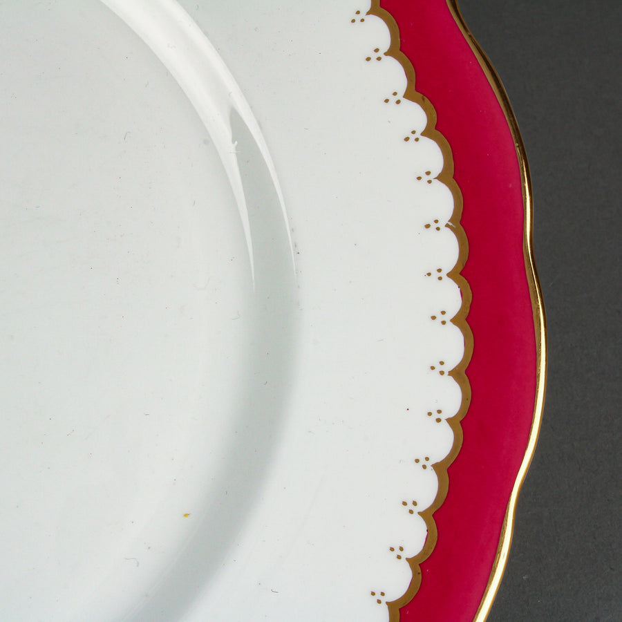 ROYAL SWANSEA The Coronation Maroon - 7 Place Settings +