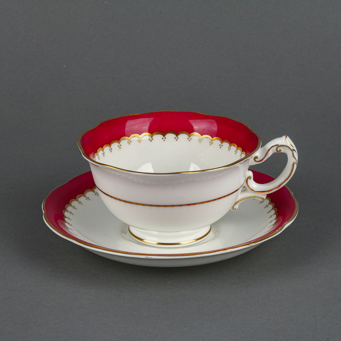ROYAL SWANSEA The Coronation Maroon - 7 Place Settings +