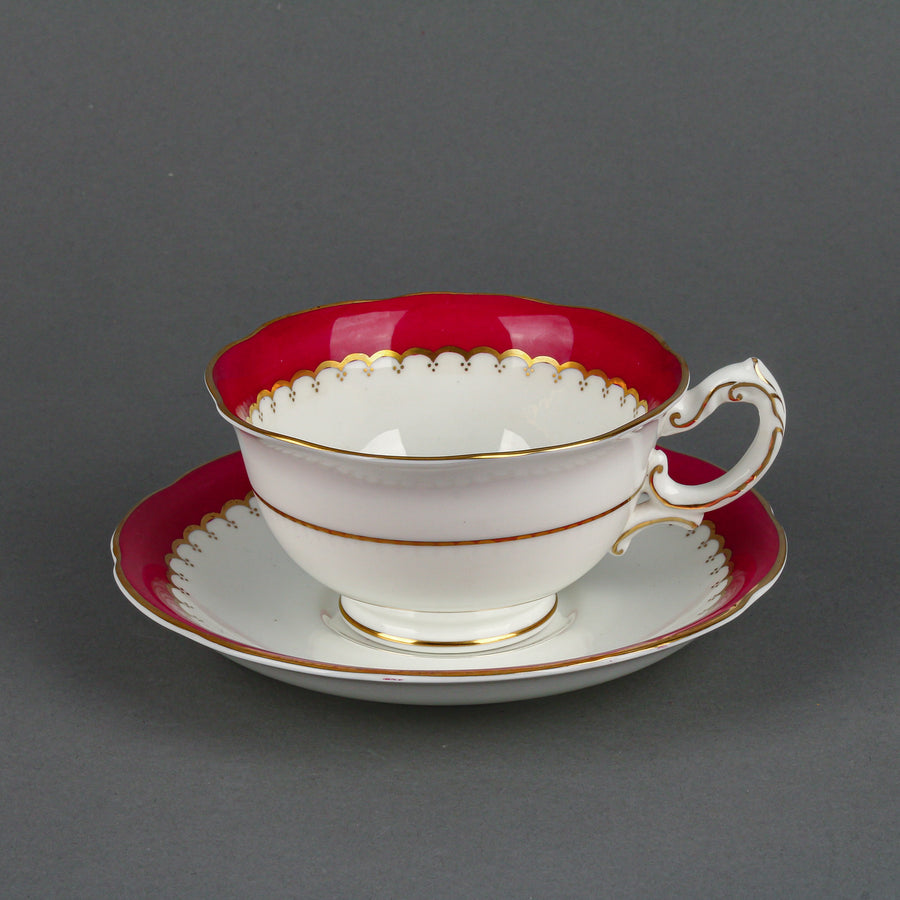 ROYAL SWANSEA The Coronation Maroon - 7 Place Settings +