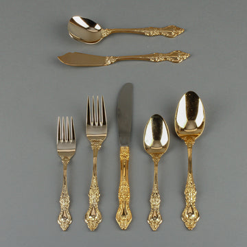 NORTHCRAFT 24k Gold-Plated Flatware - 16 Place Settings +