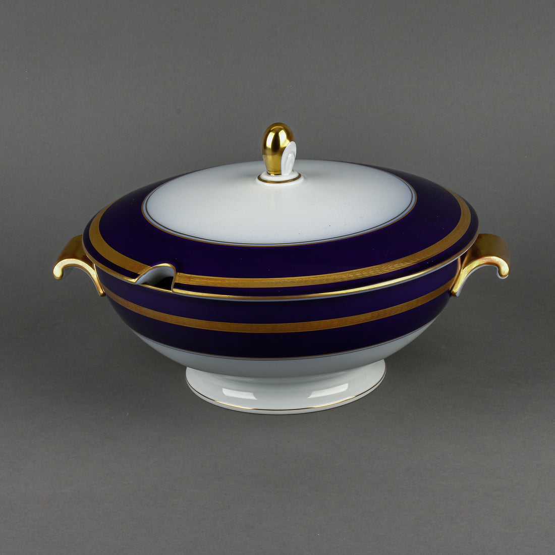 ROSENTHAL Blue & Gold Band 5107 Footed Covered Tureen