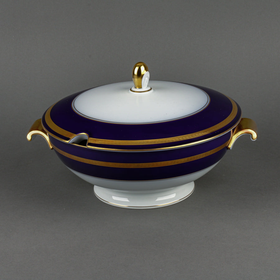 ROSENTHAL Blue & Gold Band 5107 Footed Covered Tureen