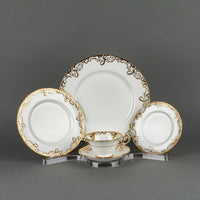 PARAGON 21293 White with Gold Trim - 12 Place Settings +