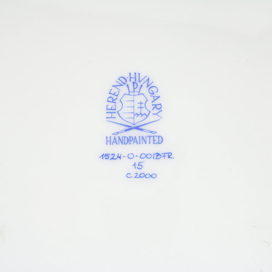 HEREND BFR Hand-Painted Fruit & Flowers Dinner Plate