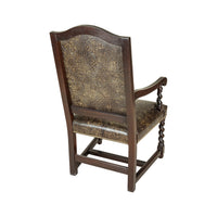 STICKLEY 8 Barley Twist Chairs w/Patterned Leather