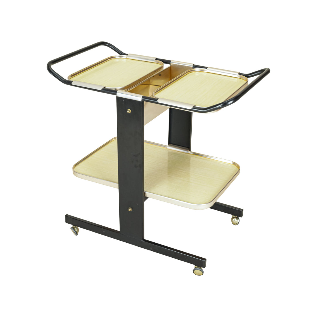 Vintage Aluminum & Steel Drinks Cart