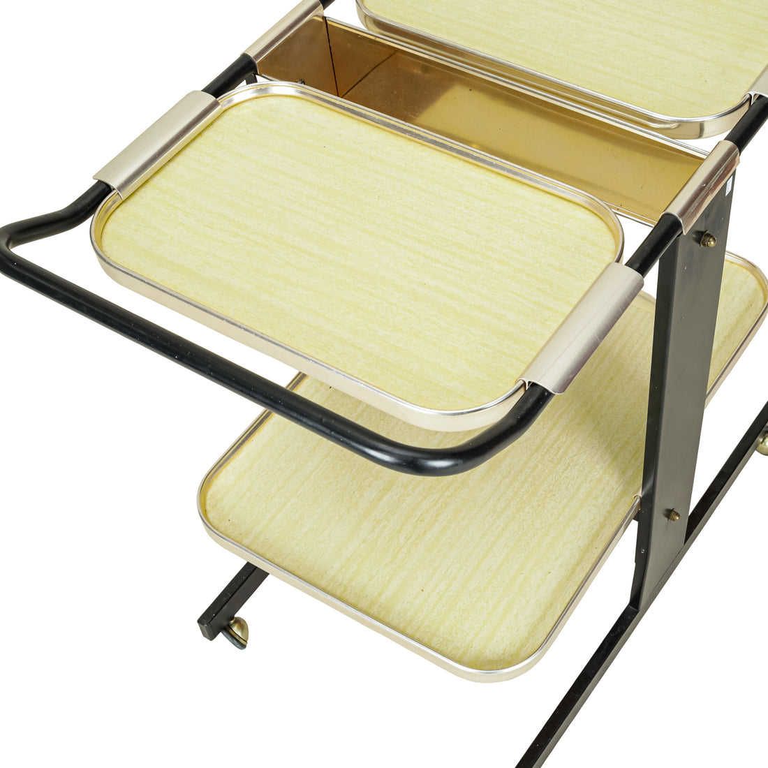 Vintage Aluminum & Steel Drinks Cart