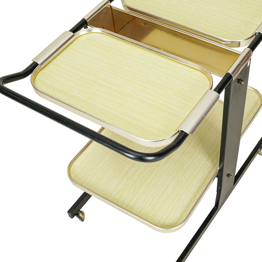 Vintage Aluminum & Steel Drinks Cart