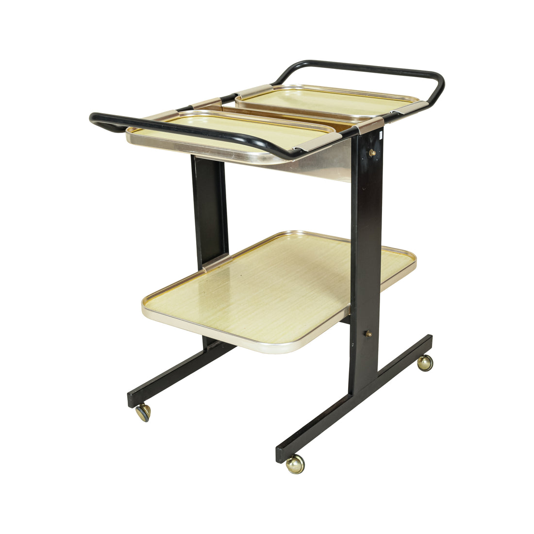 Vintage Aluminum & Steel Drinks Cart