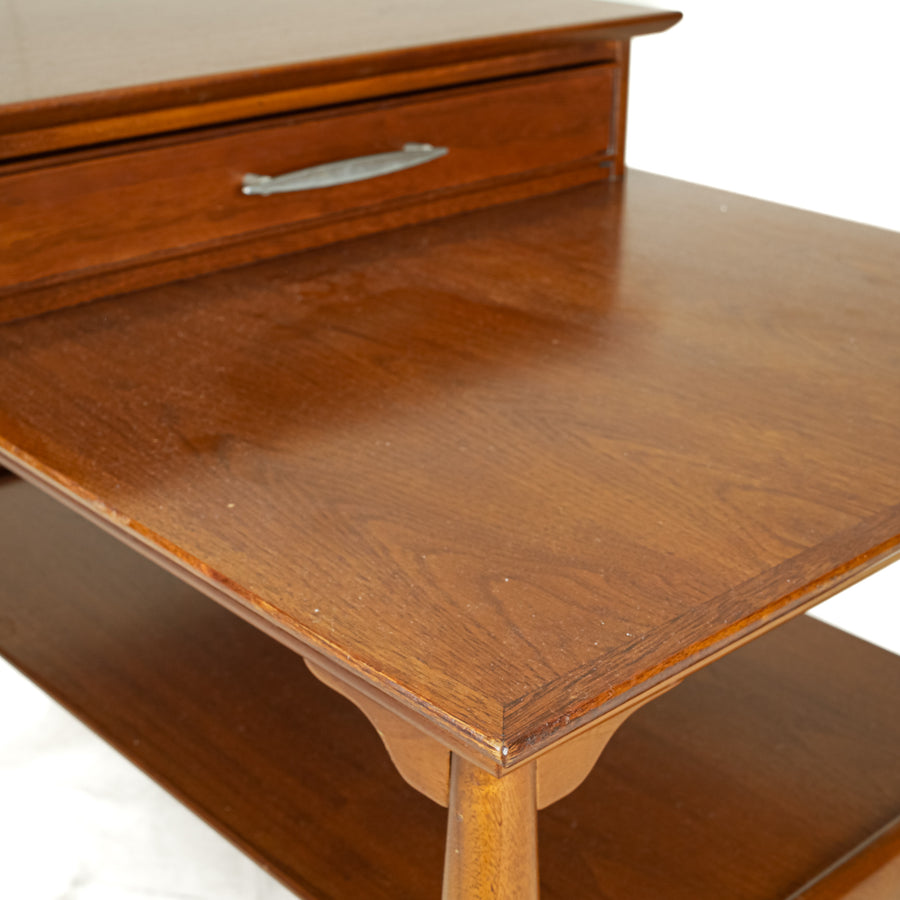 Vintage Walnut Two-Tier End Table