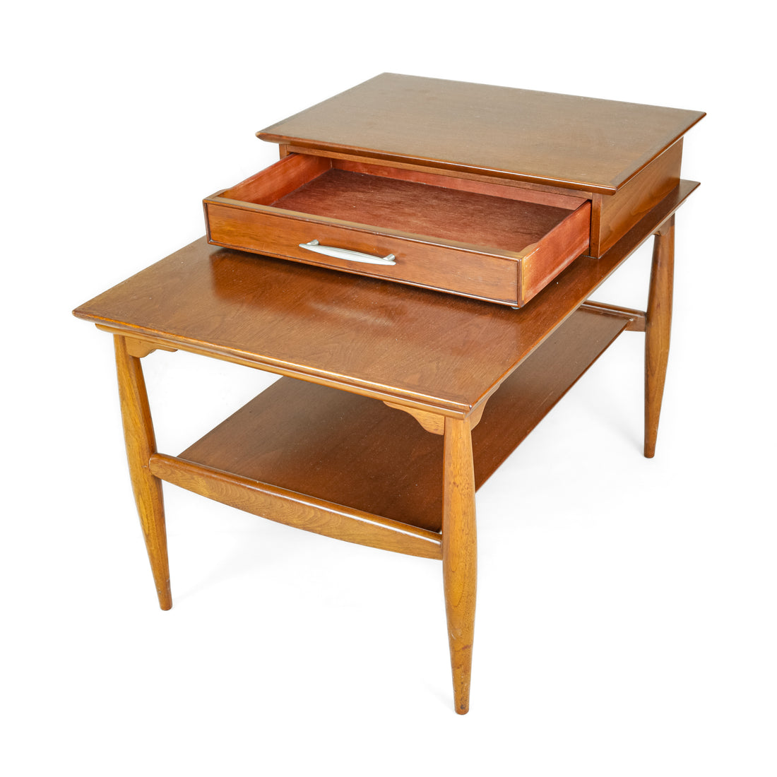 Vintage Walnut Two-Tier End Table