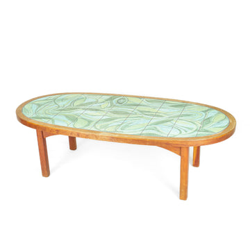 HARLANDER Vintage Tile Top Coffee Table Leaf Motif