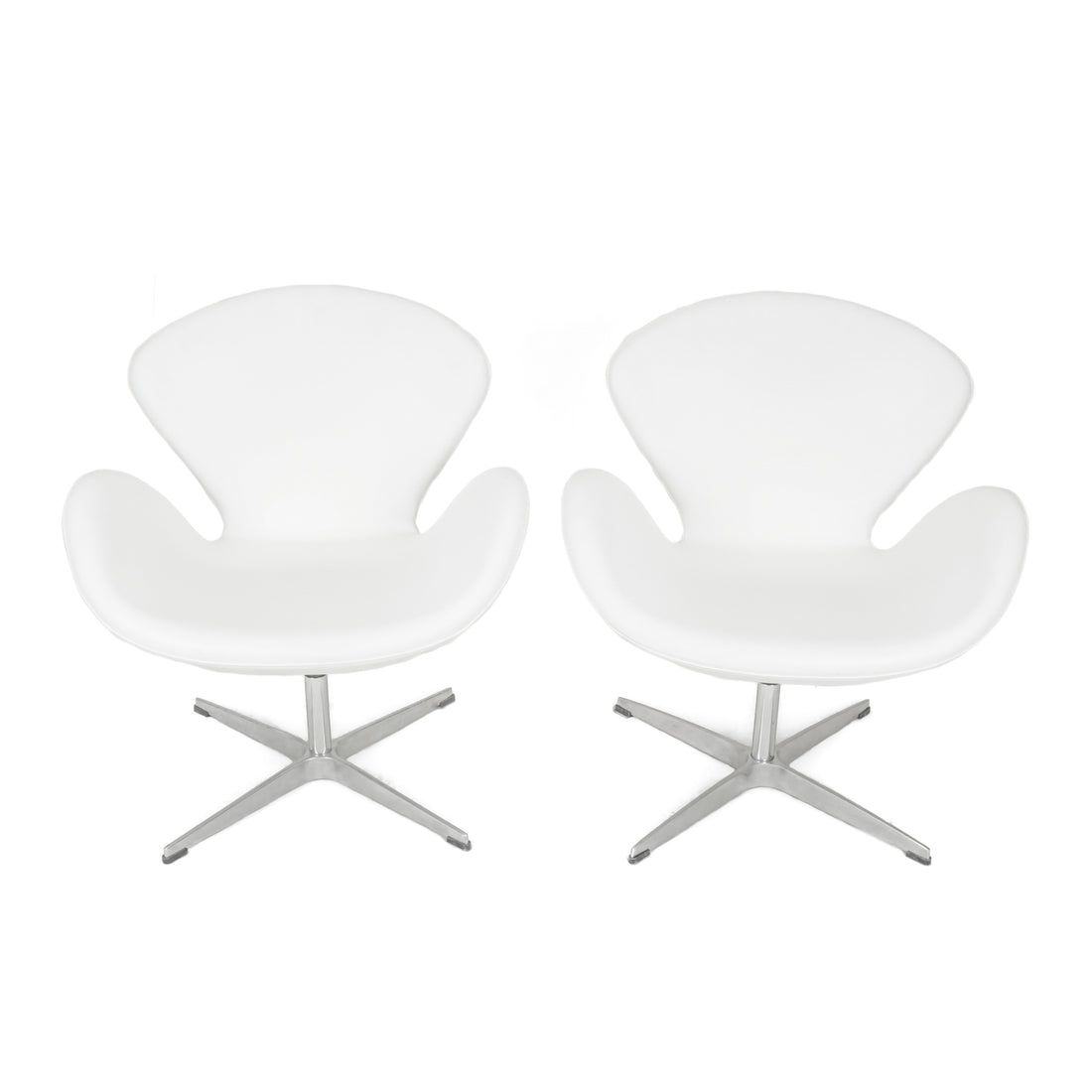 PAIR ZUO Pori Arm Chairs White