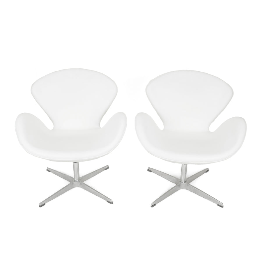 PAIR ZUO Pori Arm Chairs White